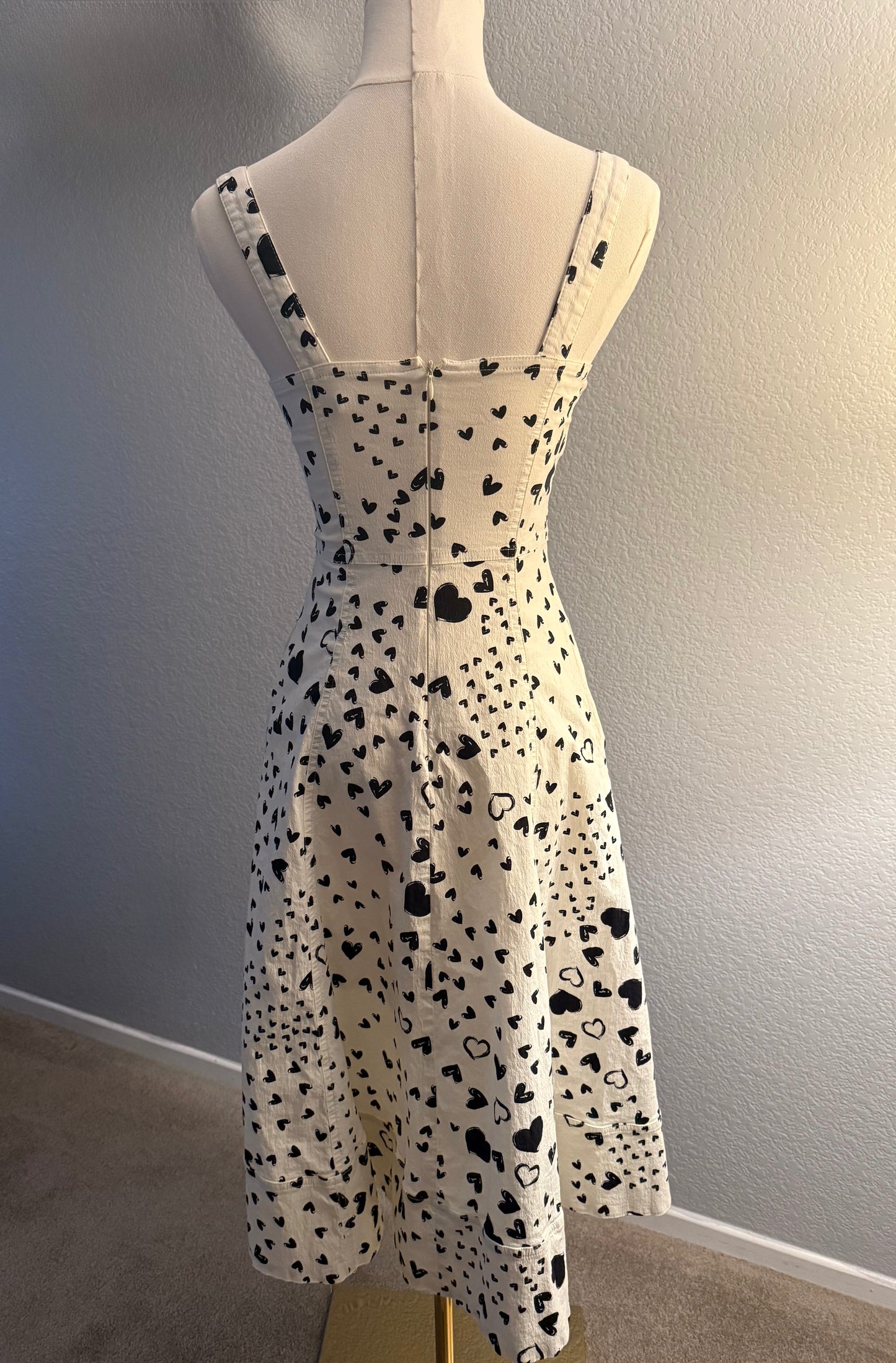 Midi White & Hearts Dress / Small